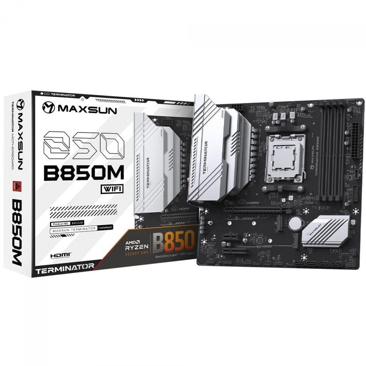 B850m Placa Mãe Maxsun Terminator B850M WiFi, Chipset B850, AMD AM5, mATX, DDR5 💻🛒