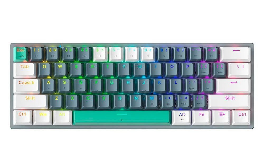 Teclado Mecânico Gamer Machenike K500-B61 RGB Switch Marrom 🛒⌨️