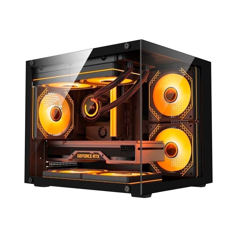GABINETE GAMER DUEX AQUARIO MID-TOWER, LATERAL E FRONTAL DE VIDRO 🖥️🛒