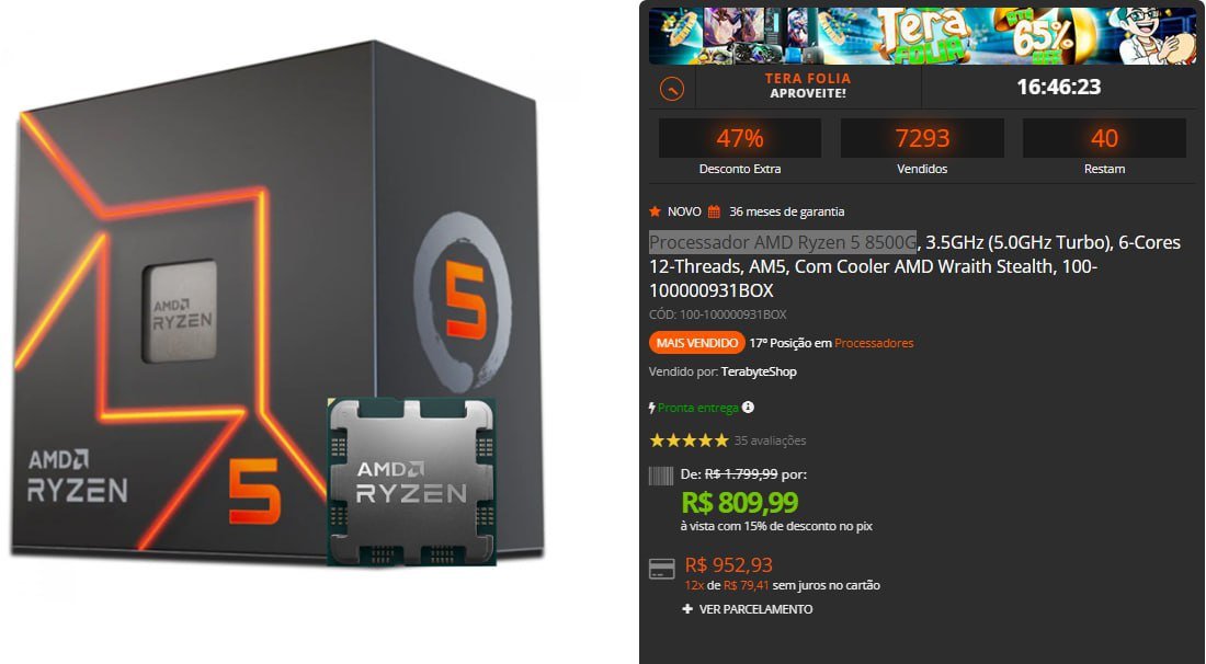 Processador AMD Ryzen 5 8500G 🛒💻