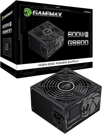 Fonte Gamemax GS600 600W 80 Plus White PFC Ativo Preta 🖥️⚡