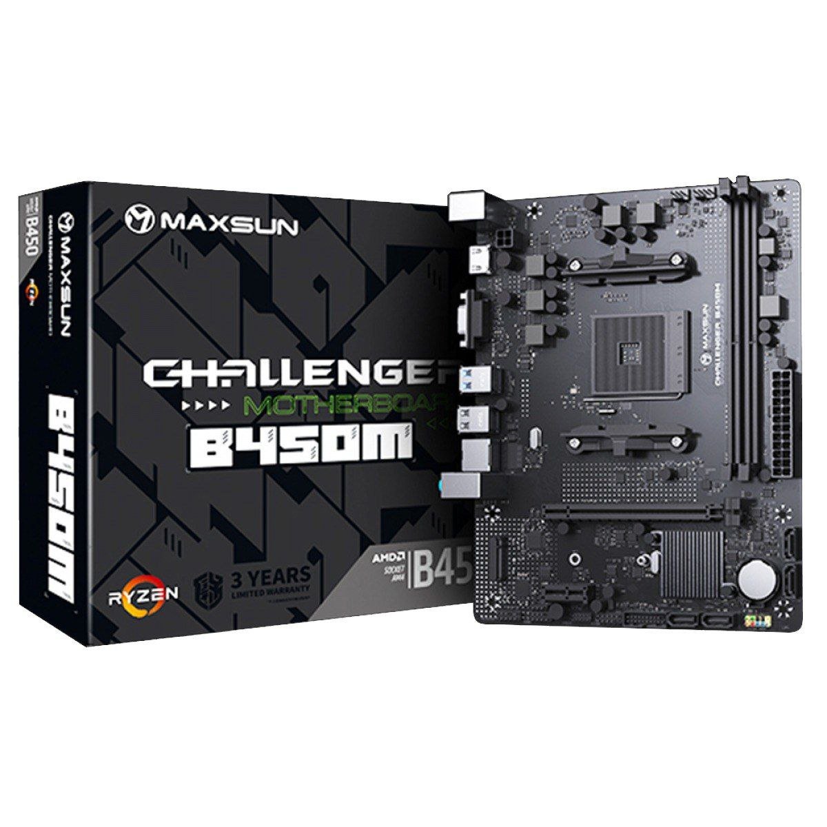 Placa Mãe Maxsun B450M Ms Challenger Chipset B450 AMD AM4 Matx DDR4 🖥️