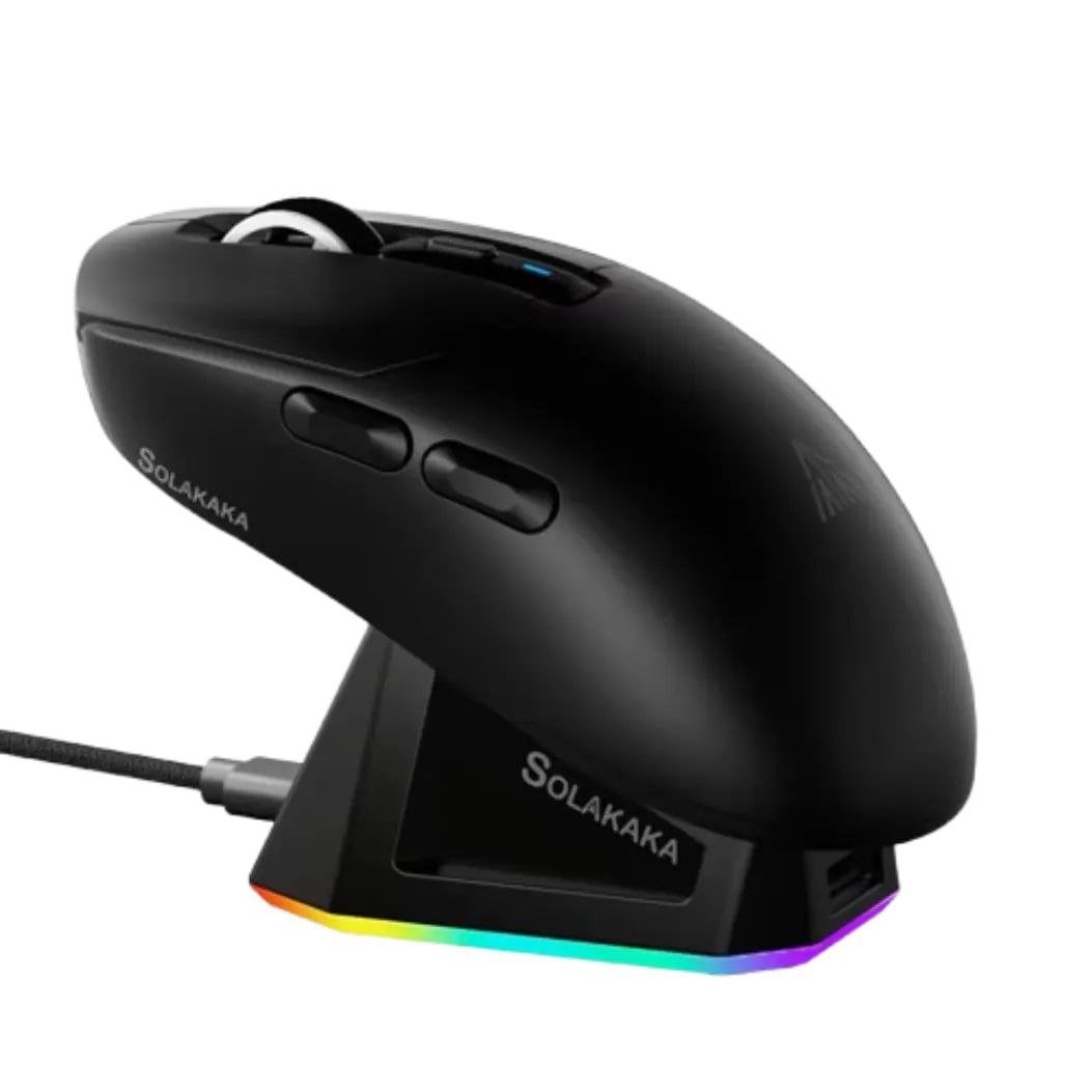 Mouse Gamer Sem Fio SOLAKAKA Tri-Mode 2.4GHz/Bluetooth/Com Fio PAW331 🖱️🎮