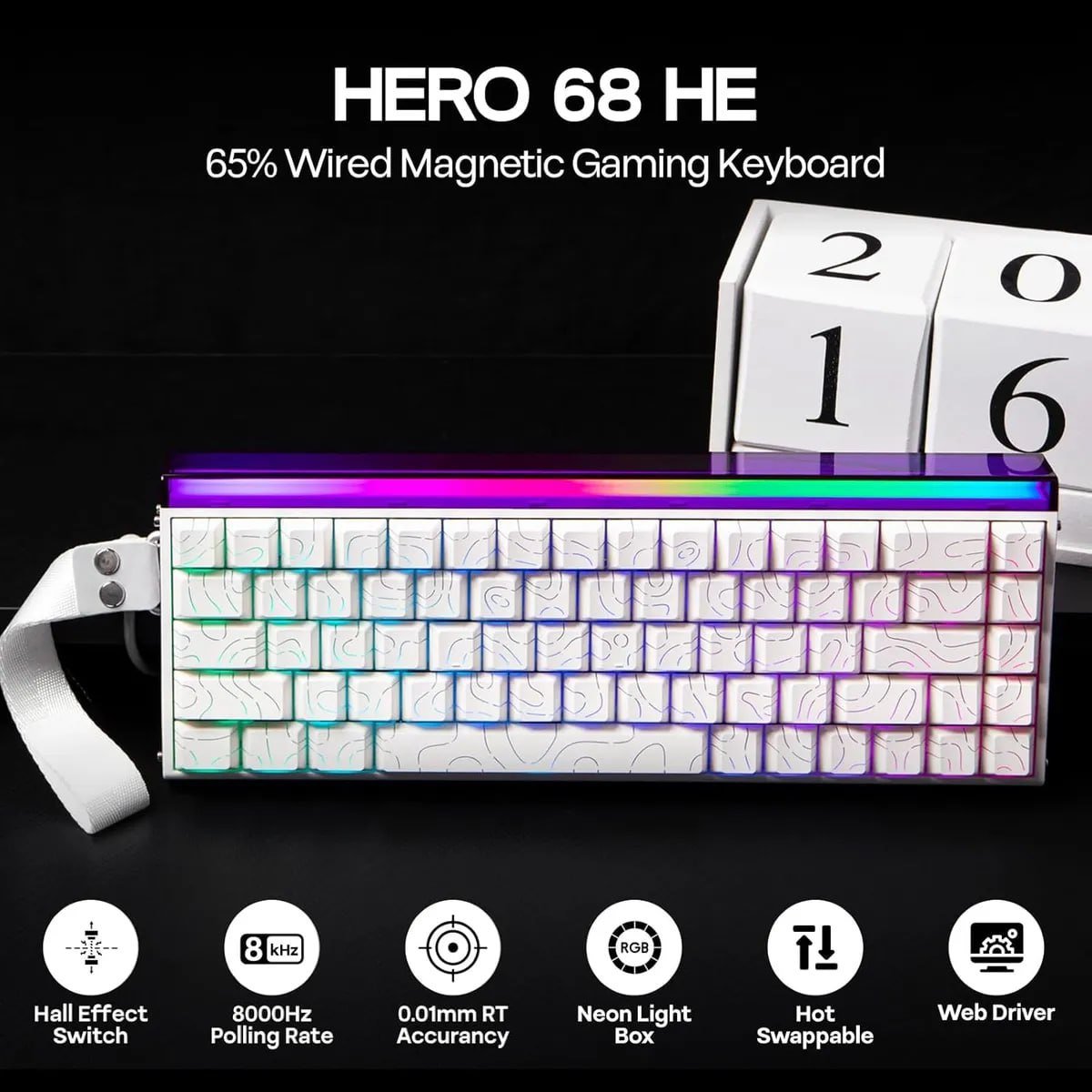 Teclado magnético 8000Hz Aula Hero 68 HE 🇧🇷⌨️🎮