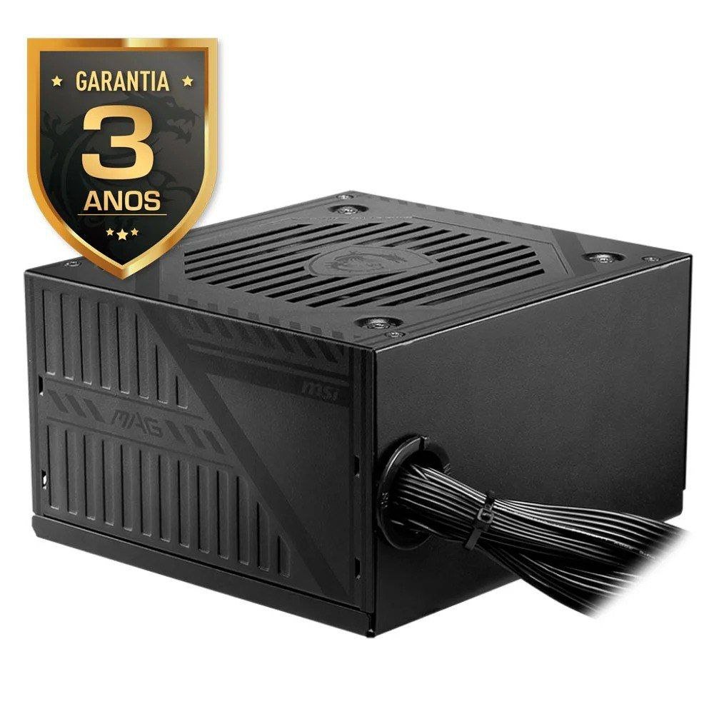 Fonte MSI MAG A600DN, 600W, 80 Plus White, PFC Ativo, Com Cabo ⚡🔌🖥️