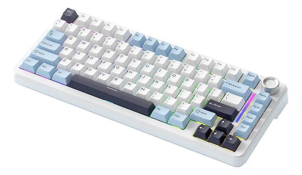 Teclado Mecânico Gamer F75 Sem Fio Tri Mode RGB Free Wolf 🎮⌨️