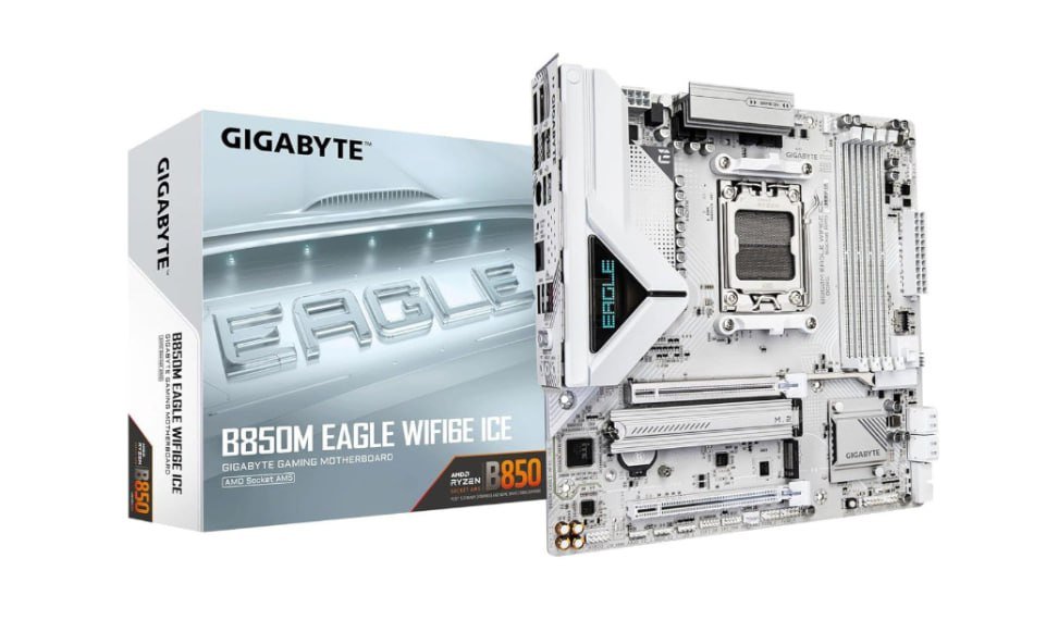 Placa Mãe Gigabyte B850M Eagle Wifi 6E ICE AMD AM5 DDR5 PCIe 5.0 USB 3.2 Gen 2