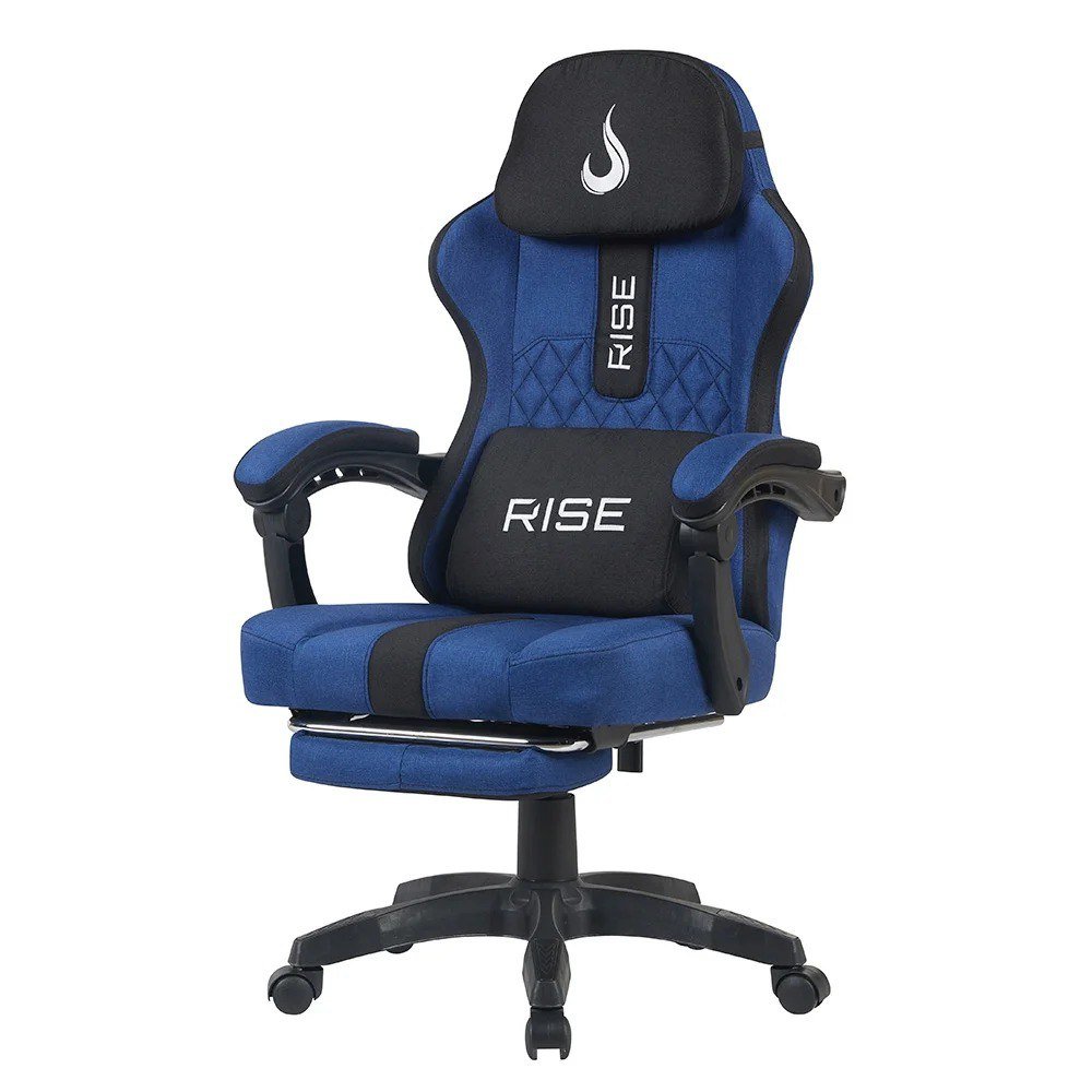 Cadeira Gamer Rise Mode Z11, Ângulo Ajustável, Tecido, Azul e Preto 🪑🎮