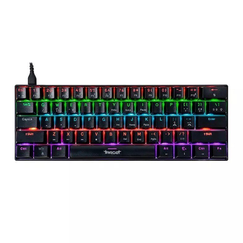 Teclado Mecânico Gamer TGT Sherman Compacto, Rainbow, ABNT2, Switch Azul, Preto 🖥️🎮