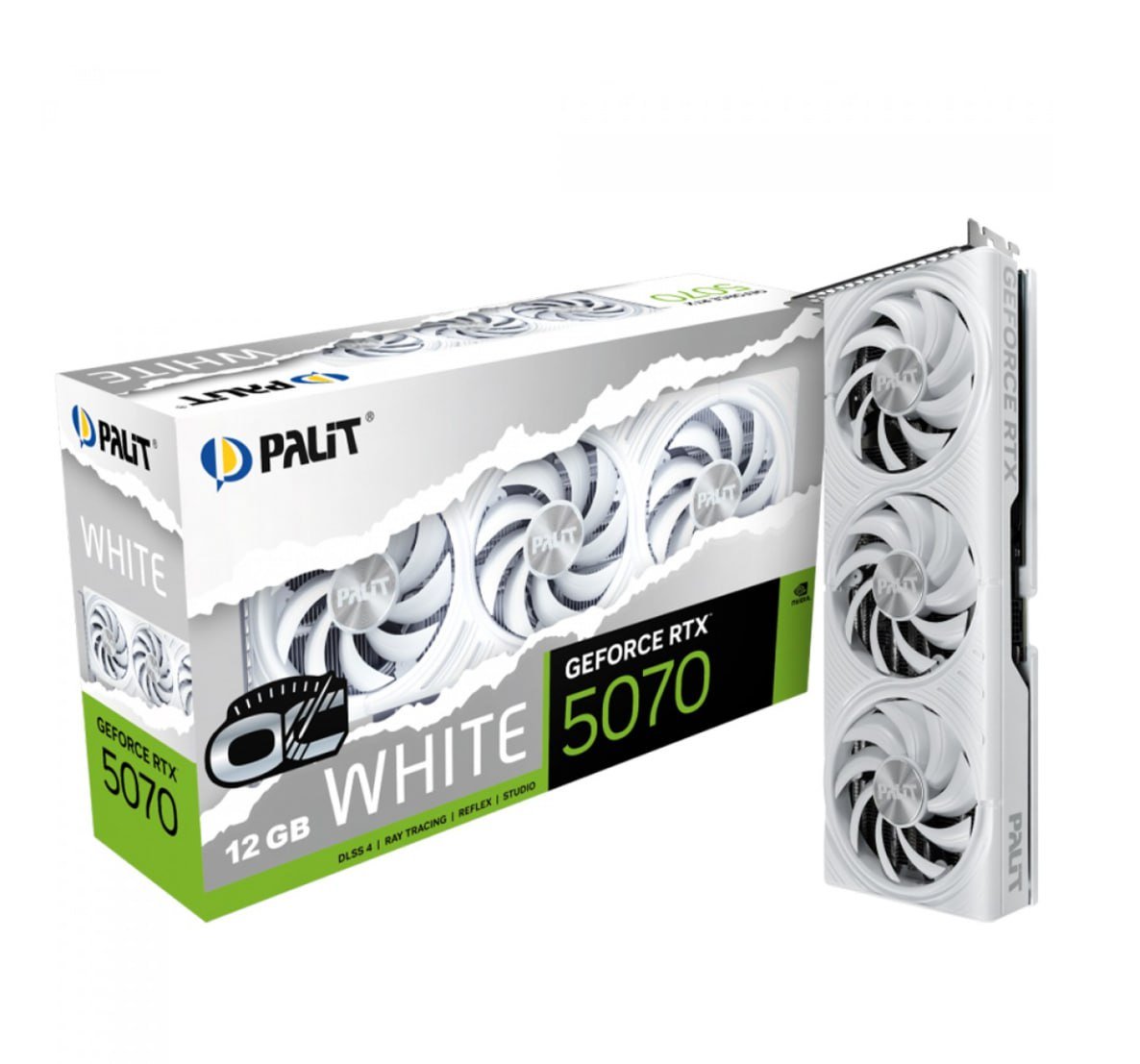 Placa de Vídeo Palit NVIDIA GeForce RTX 5070 White OC, 12GB, GDDR7, DLSS, Ray Tracing 🛒🎮