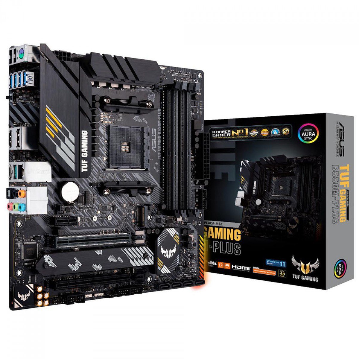 Placa Mãe Asus TUF Gaming B550M-Plus, Chipset B550, AMD AM4, mATX, DDR4, 90MB14A0-C1BAY0 ✨💻