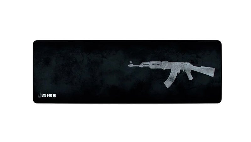 Mousepad Gamer Rise Mode Speed, AK47, Estendido (900x300mm), Cinza 🖱️🎮
