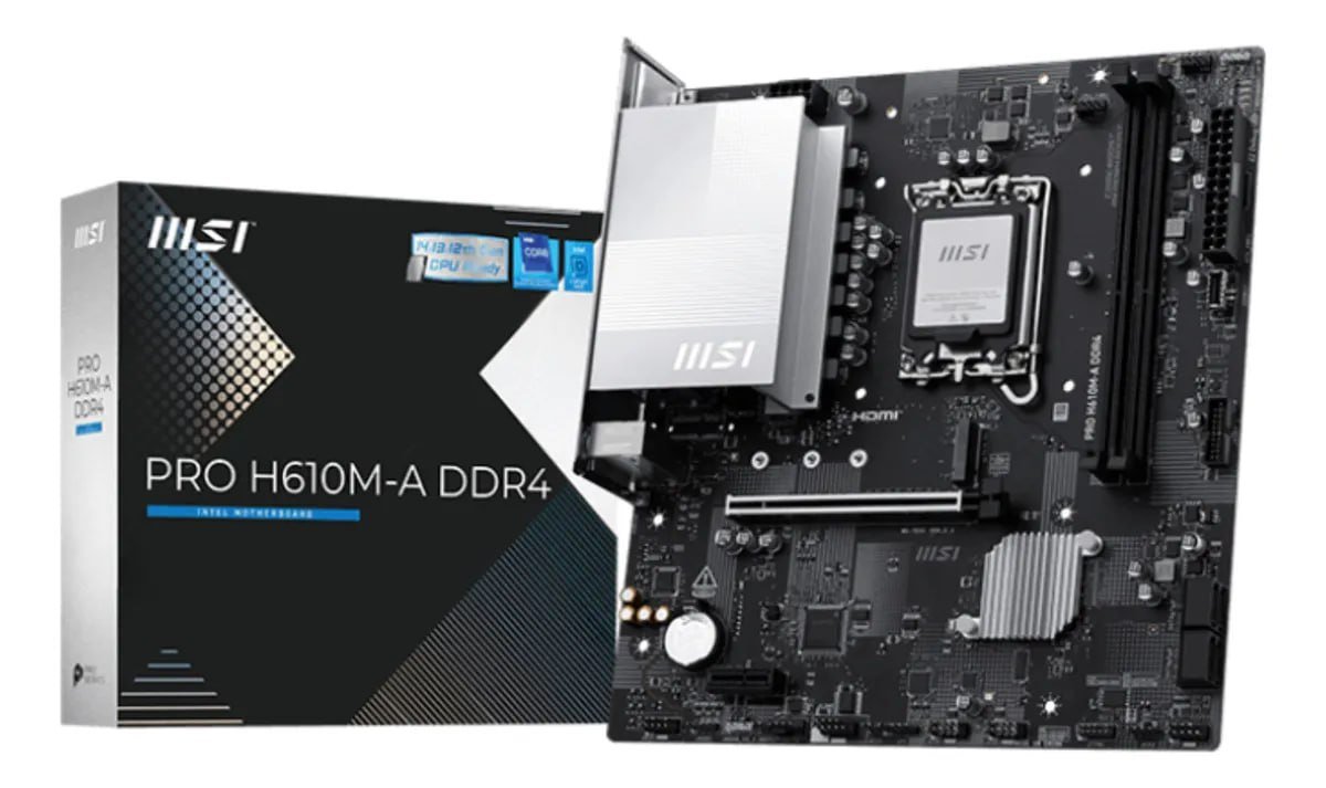 Placa Mãe MSI Pro H610M-A DDR4 LGA1700 12, 13 e 14ª Geração Preto 🛒💻