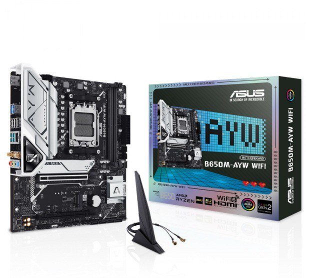 Placa Mãe Asus B650M-AYW WIFI, Chipset B650, AMD AM5, mATX, DDR5, 90MB1KI0-M0EAY0 🛒💻
