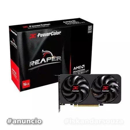 RX 9060 XT 16 GB Placa de Vídeo GPU Powercolor AMD Radeon RX 9060XT 16GB GDDR6 128bits 16G-A 🛒💻