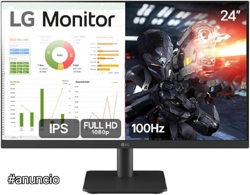 Monitor PC Gamer LG 24MS500 24” IPS 100Hz Full HD HDMI 2x 🖥️🎮