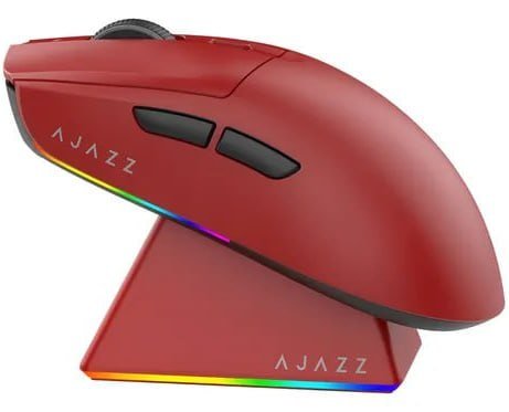 Mouse Sem Fio Com Dock Ajazz AJ139 V2 Series PAW 3311 500mAh Micro Switch Huano Tri Mode (VERMELHO)