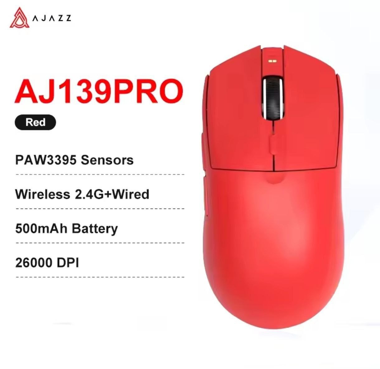 Mouse Gamer Ajazz AJ139 V2 MC sem fio trimode wireless PAW3311 com Dock de carregamento 500mAh AJ 139 AJ139v2 aj139 🎮🖱️