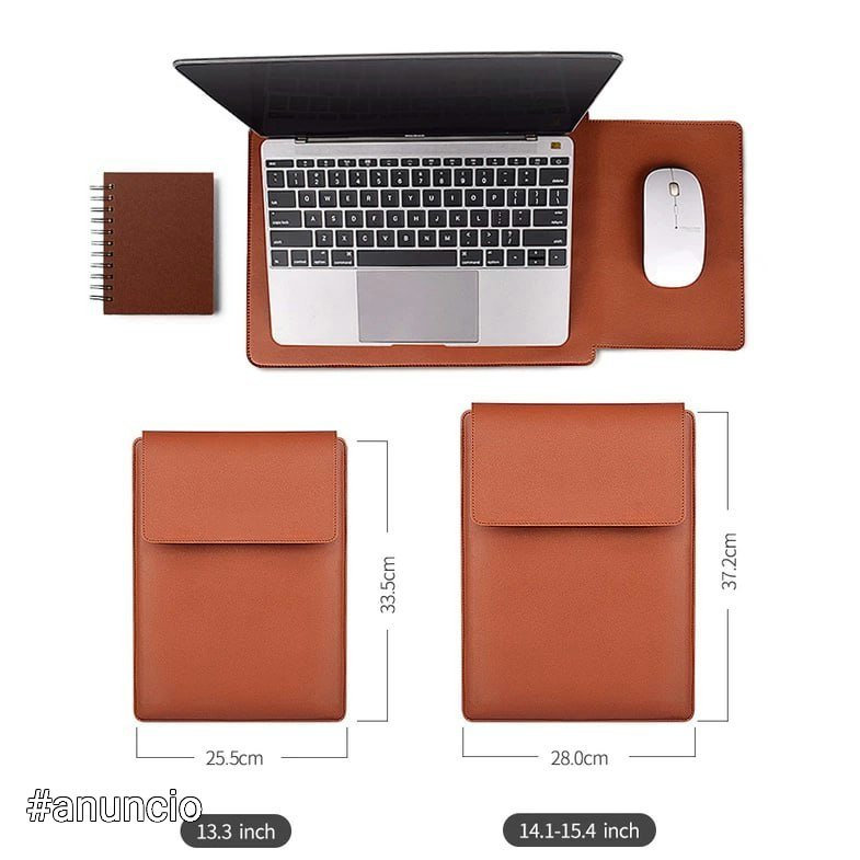 Capa Para Notebook Stand Macia De Couro PU Macbook Air Pro 13,3 e 15-16,2 Polegadas Bolsa 🛒