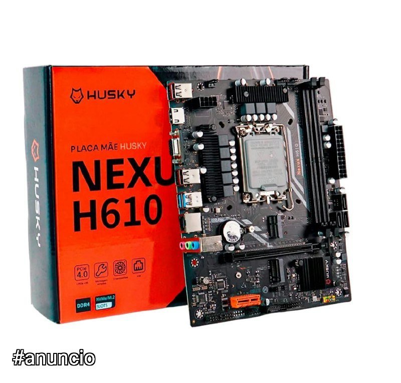 Placa-Mãe Husky Nexus H610, LGA 1700, 12ª/13ª Gen, Micro-ATX, HDMI/VGA 🖥️