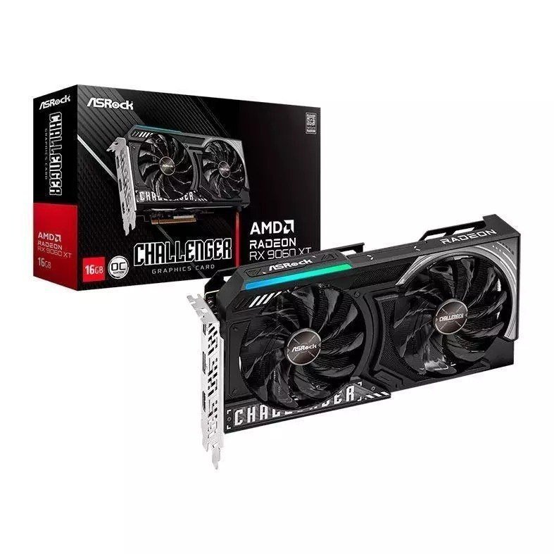 Placa de Vídeo AsRock Radeon RX 9060 XT Challenger OC, 16GB, GDDR6, 128-bit, 90-GA5QZZ-00UANF 🛒🎮