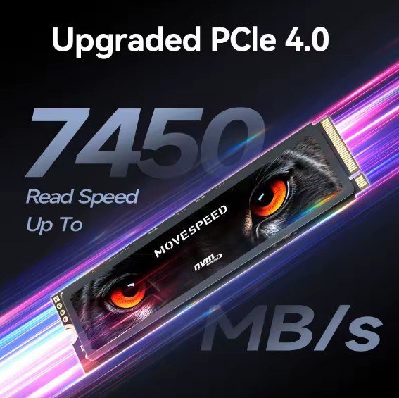 SSD Nvme Movespeed Gen 4 7450MB/s 🇧🇷💻
