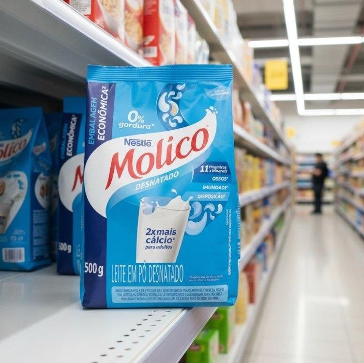 Molico Leite Em Pó Desnatado Total Cálcio 500G 🥛🛒
