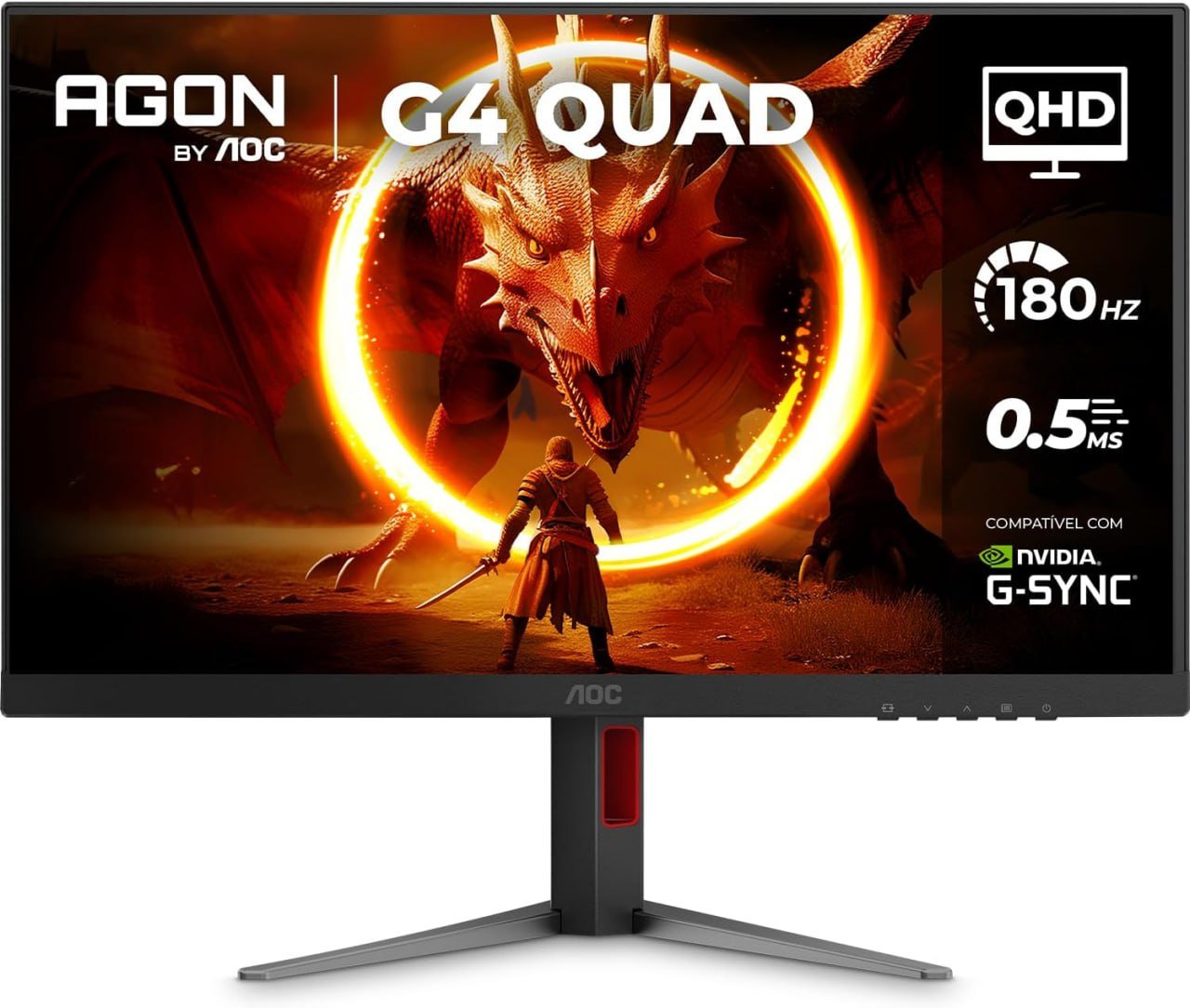 Monitor Gamer AOC AGON QUAD 27" QHD 180Hz 0.5ms IPS 🖥️