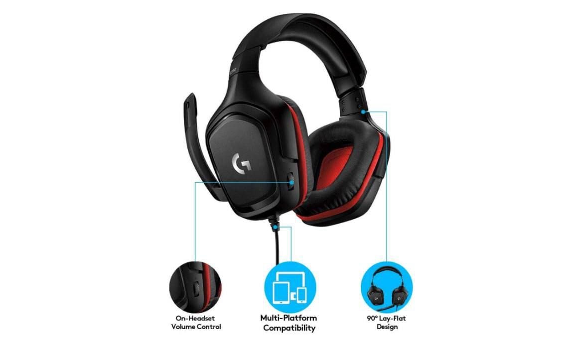 Headset Gamer Logitech G332 PC PS4 Xbox One Preto 🎧🕹️