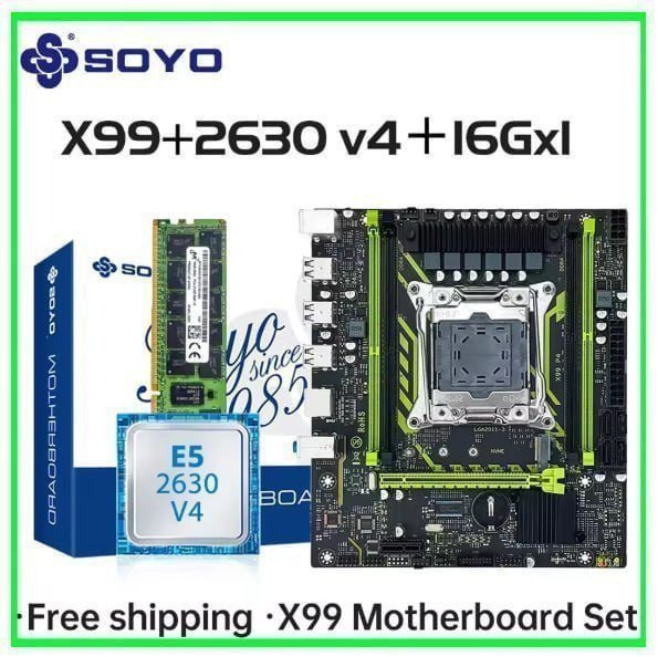 KIT XEON SOYO SY-X99 D4 + Xeon E5 2630 V4 (sem RAM) 🖥️⚙️