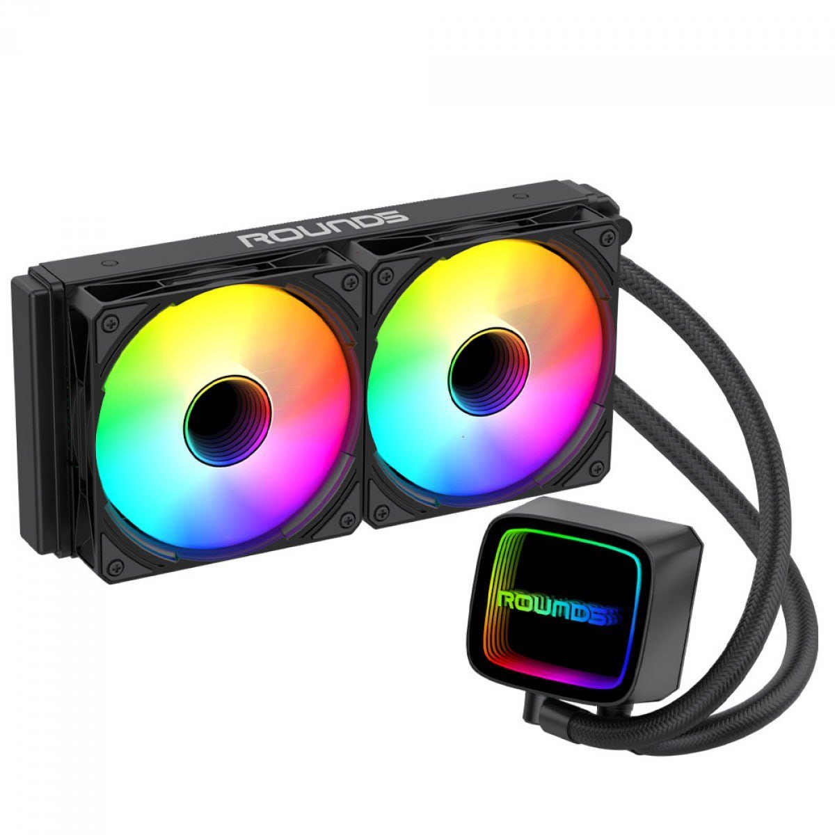 Water Cooler Round5 Eurus Black, ARGB, 240mm, Intel-AMD, PWM, Preto, R5-WC-EURUS-240B-2230 🛒