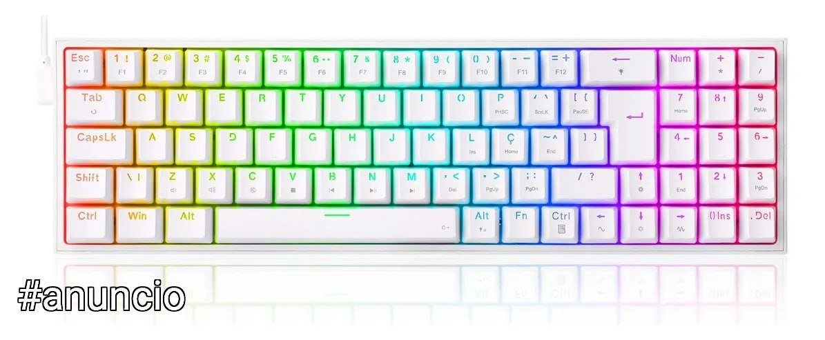 Redragon Pollux RGB Lunar White Switch Vermelho Lunar White Português ABNT2 🖱️⌨️