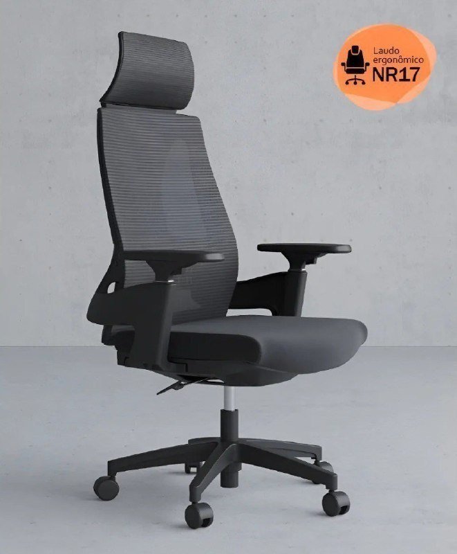 Cadeira De Escritório Rivatti Presidente NR17 Ergonômica Premium Toledo Cor Preto 🪑🖥️