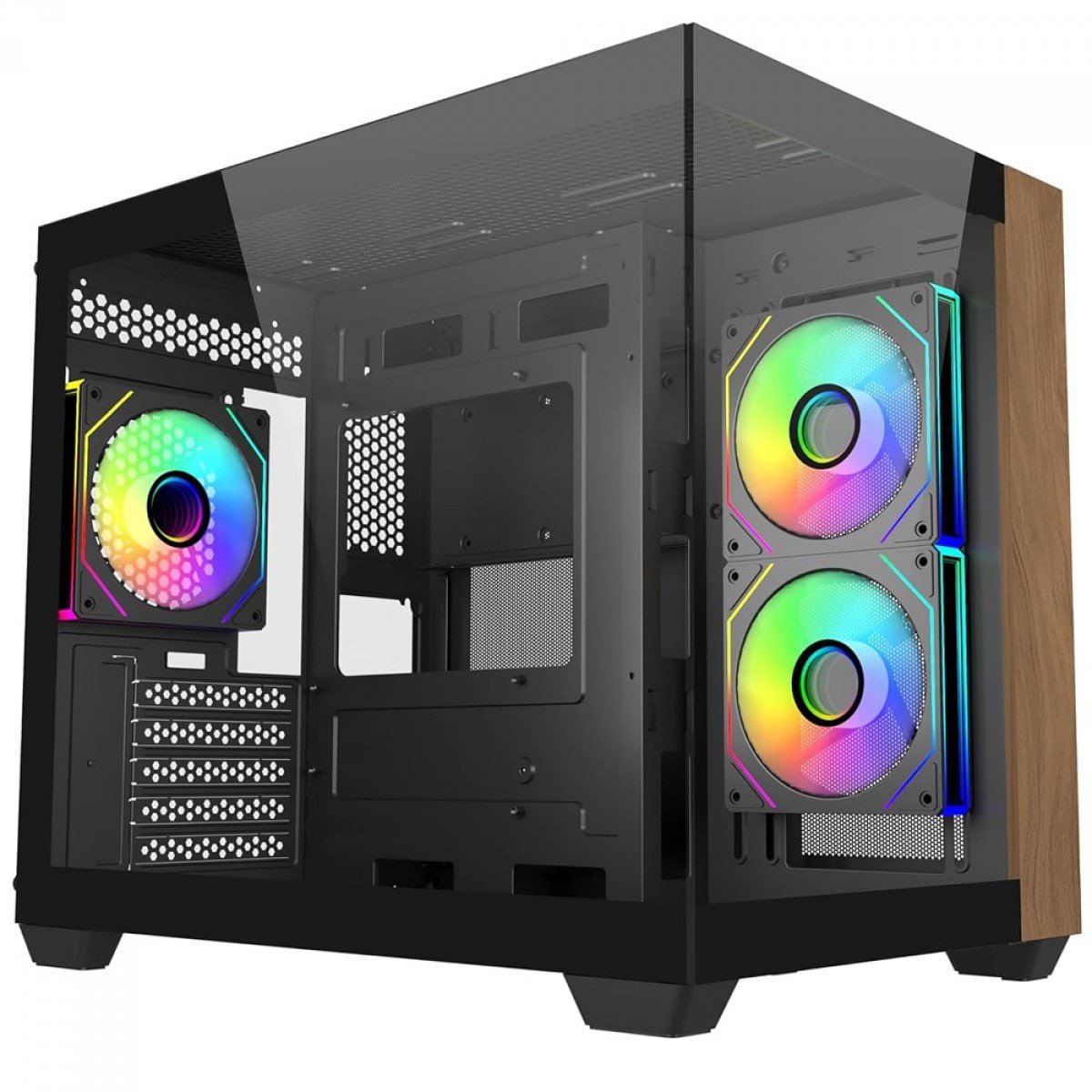 Gabinete Gamer Cooler Master Elite 481 Wood, Vidro Temperado, Mini Tower, mATX, Com 3 Fans 🖥️🎮