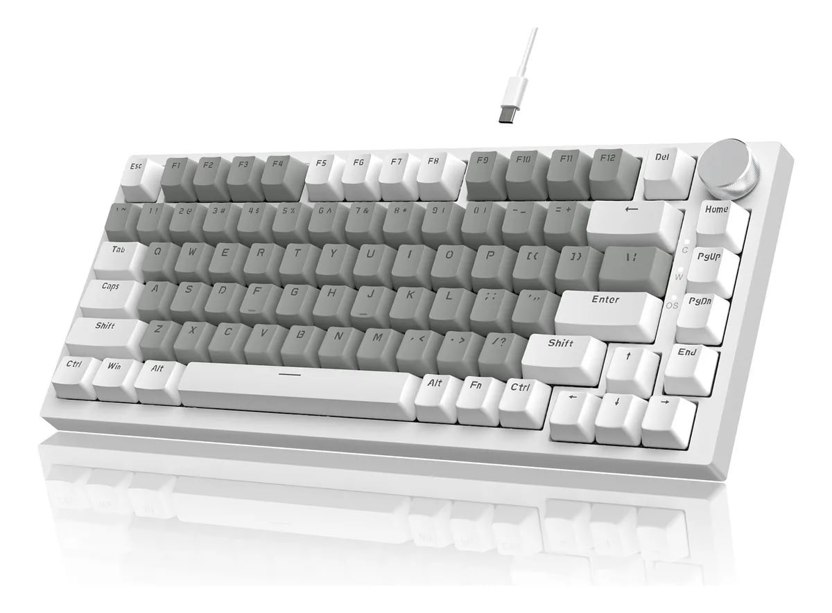 Ajazz Ak820 75% Teclado Mecânico de Jogos com Fio com Botão 🔥