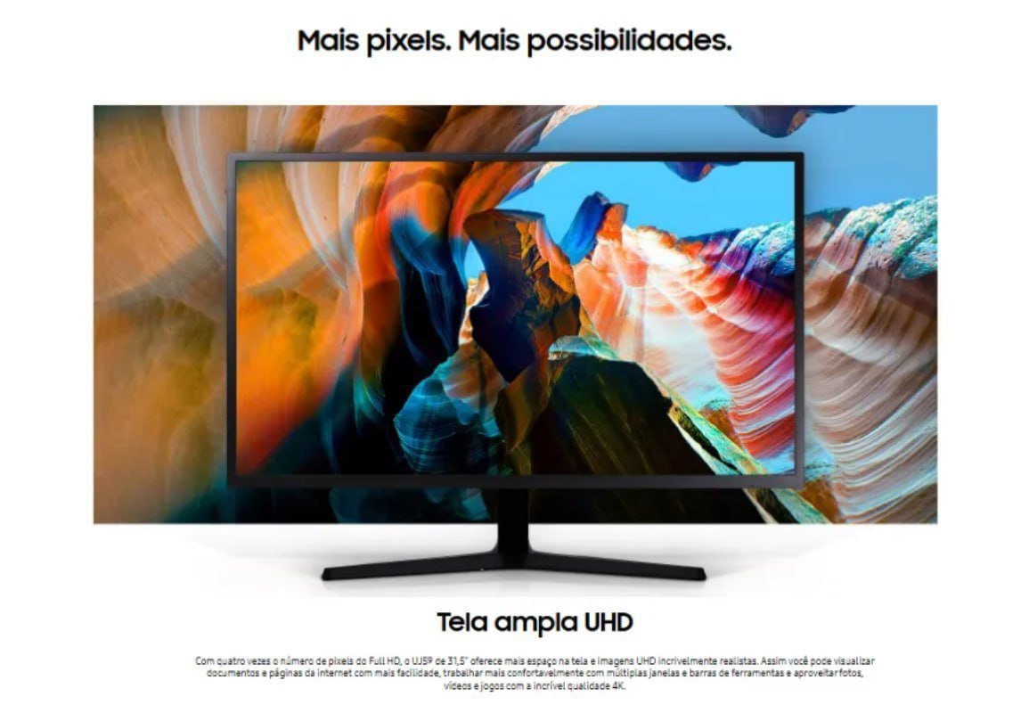 Monitor Samsung UJ59 32" 4K UHD 4Ms HDMI DP Freesync 🖥️🛒