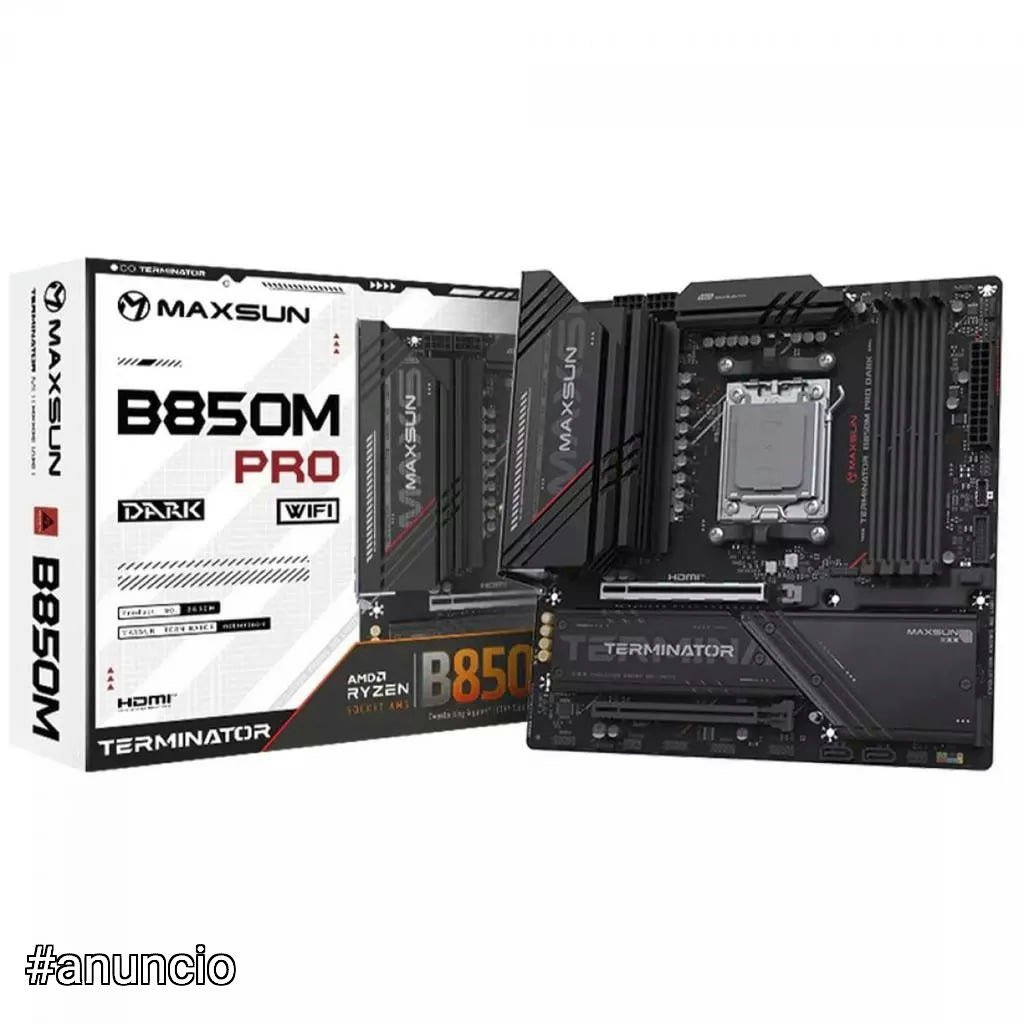 Placa Mãe Maxsun Terminator B850M Pro Dark WiFi, Chipset B850, AMD AM5, mATX, DDR5 🛒💻