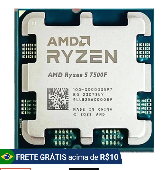 Processador AMD AM5 Ryzen 5 7500F 6 Núcleos 12 Threads DDR5 CPU R5 sem cooler 🖥