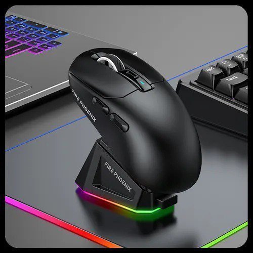 Mouse Gamer Sem Fio Fire Phoenix 24000dpi Paw3311 Bk-r3x Cor Preto 🔥🔥