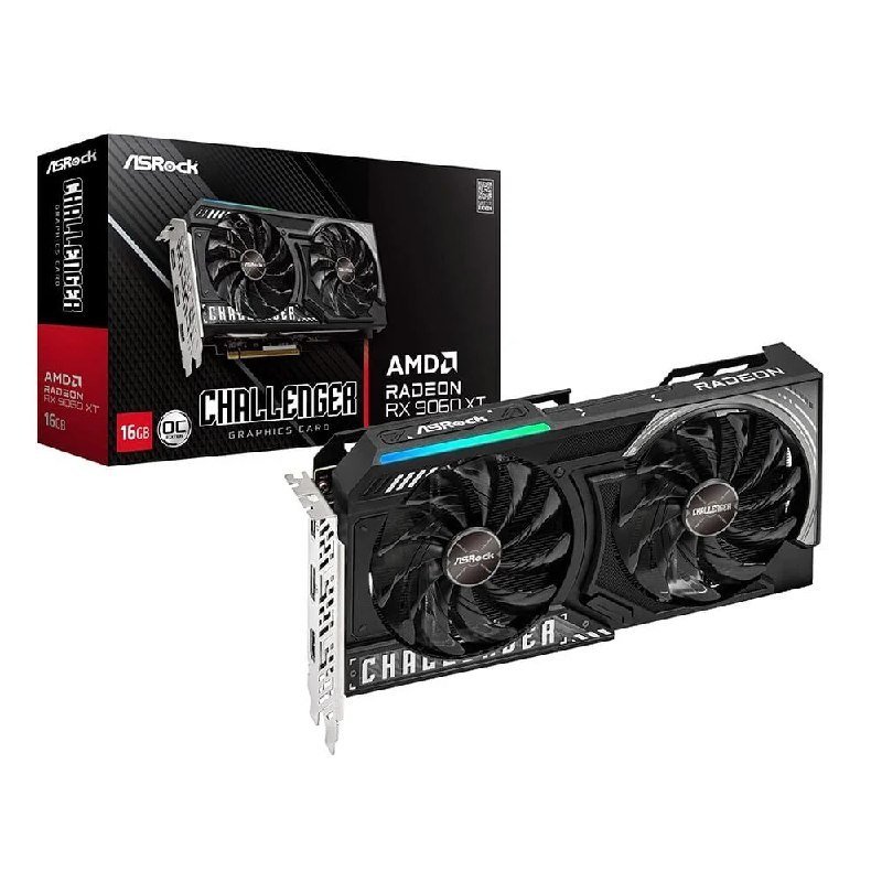 Placa de Vídeo ASRock RX 9060 XT CL 16GO AMD Radeon 16GB GDDR6 128bits 🛒💻