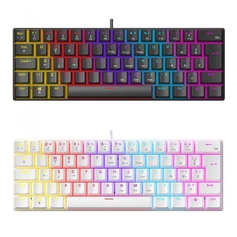 Teclado Mecânico Gamer Ninja Leap 60%, Switch Blue, Rainbow, ABNT2 🖱️🎮