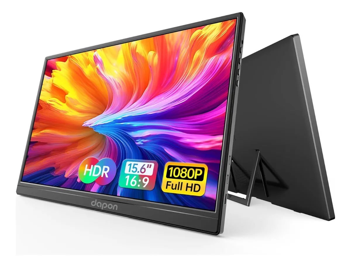 Monitor Portátil Dapon 15,6 Ultra Slim Full Hd 1080p Preto 5v 🖥️