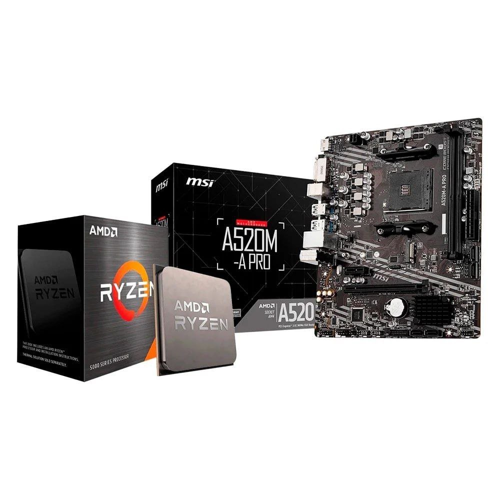 Kit Upgrade AMD Ryzen 5 5500 + Placa-Mãe MSI A520M-A PRO 🛒💻