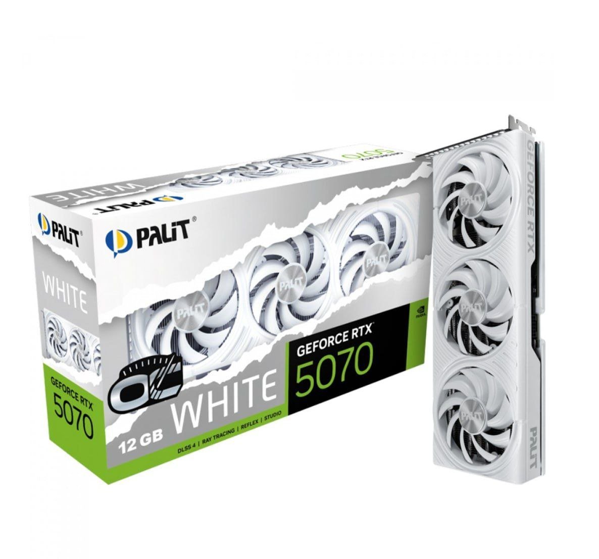 Placa de Vídeo Palit NVIDIA GeForce RTX 5070 White OC, 12GB, GDDR7, DLSS, Ray Tracing 🛒🎮