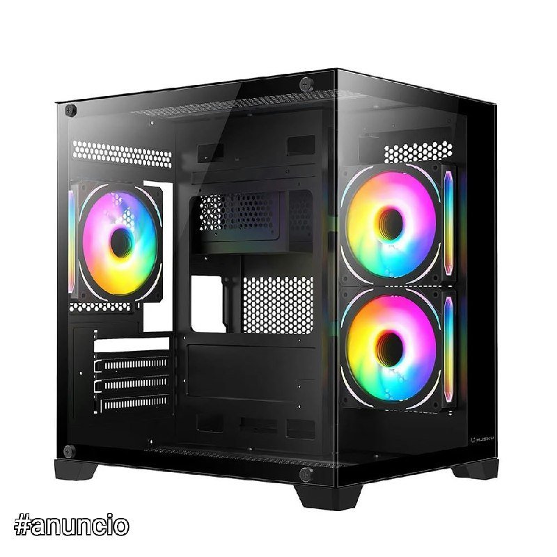Gabinete Gamer Husky Dome 10, Micro-ATX, Lateral e Frontal em Vidro, Sem Fans, Preto - HGN10PT 🖥️🔲
