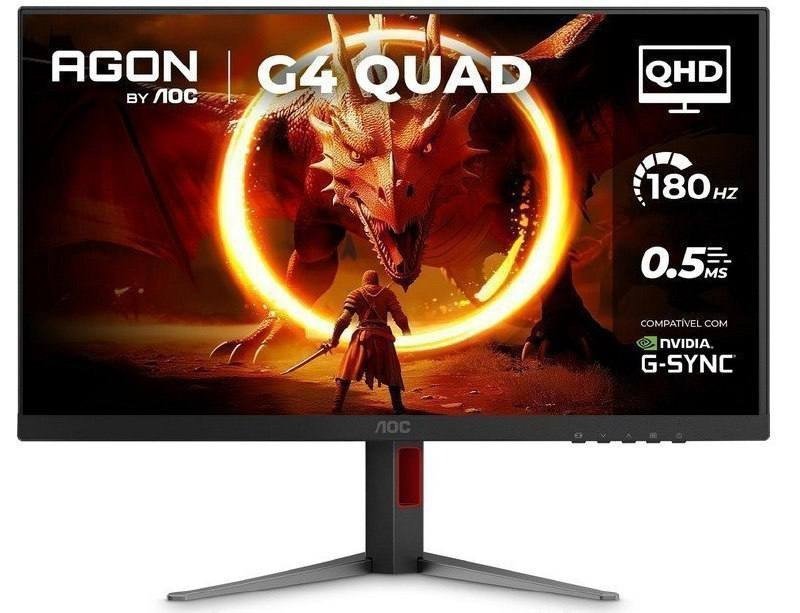 Monitor Gamer AOC AGON QUAD 27" QHD 180Hz 0.5ms IPS HDR10 Base Ajustável Q27G4F 🛒💻