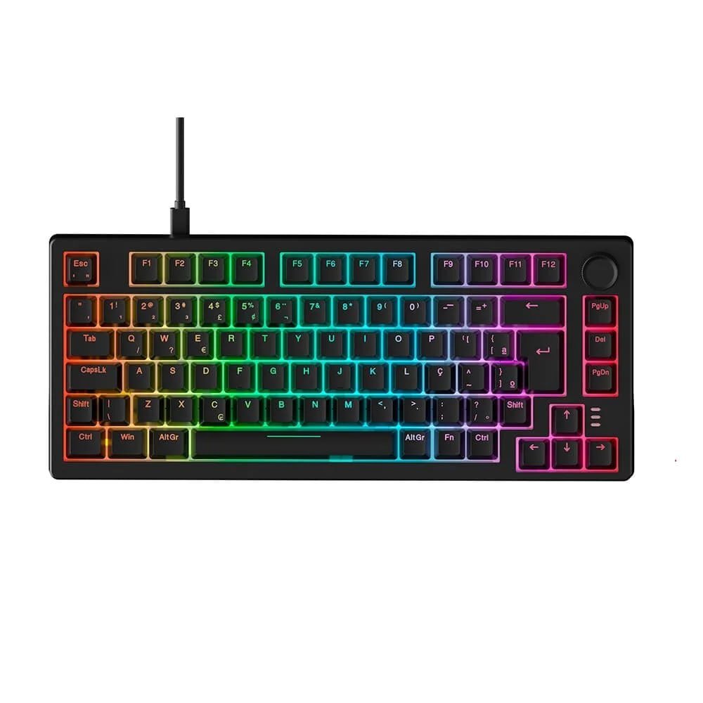 Teclado Sem Fio Mecânico Gamer Husky Nomadic, RGB, Switch Gateron G Pro Red, ABNT2 🎮⌨️