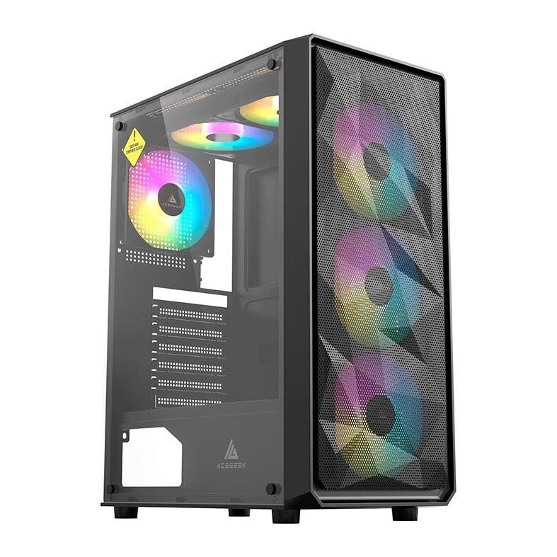 Gabinete Gamer Acegeek Diamond R339 Rainbow Com 3 Fans 🖥️🎮