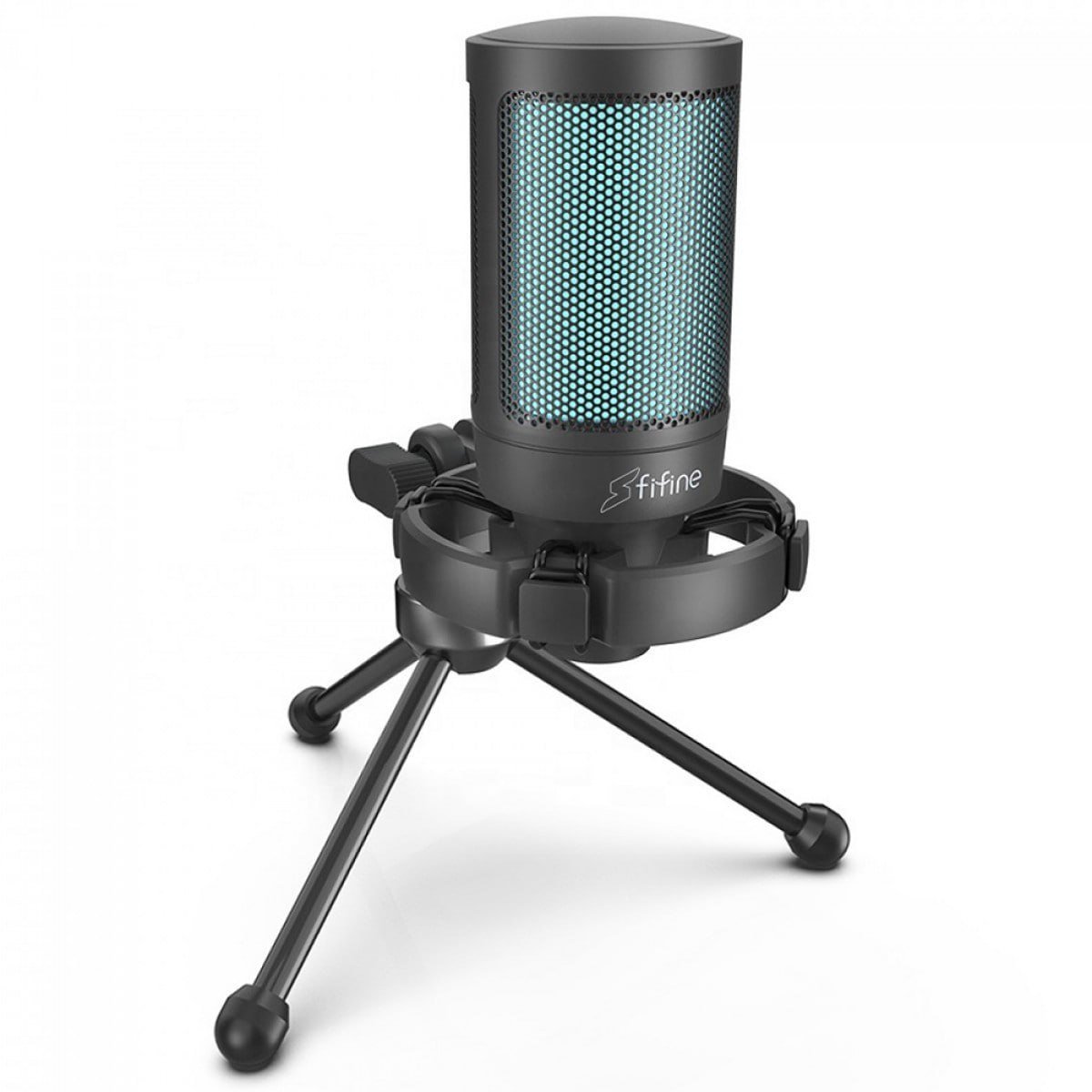 Microfone Gamer Condensador Fifine SuperFrame Edition SFM2, USB, RGB, Black 🎙️🖤
