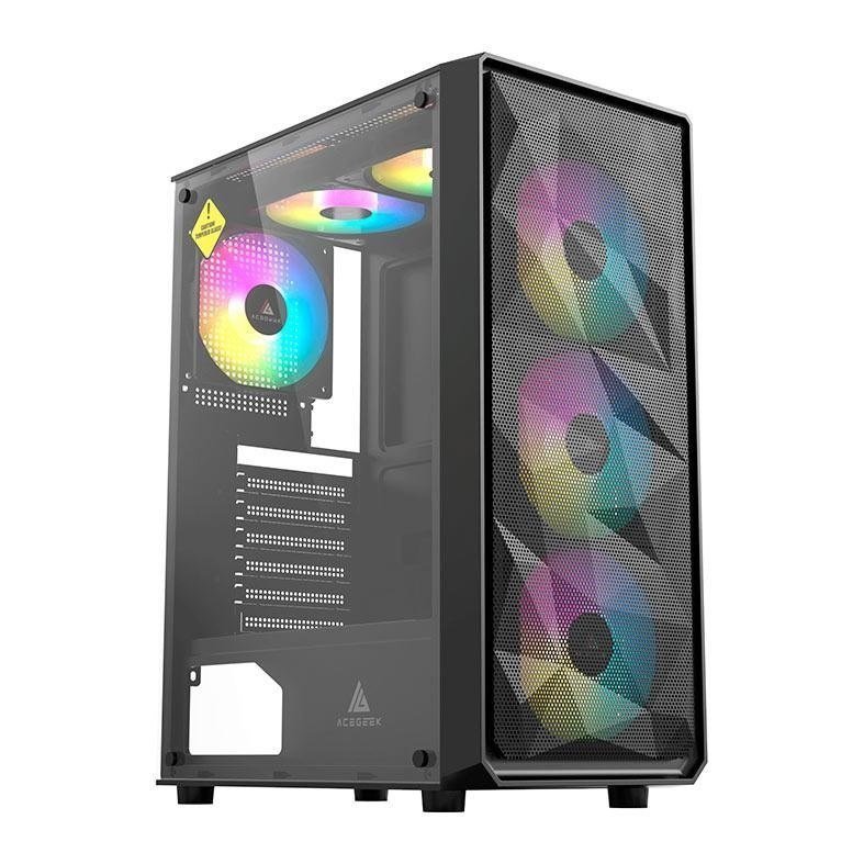 Gabinete Gamer Acegeek Diamond R339 Rainbow Com 3 Fans 🖥🎮